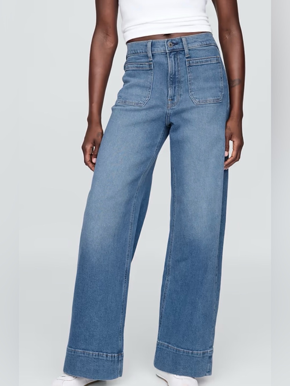 NWT Gap High Rise Stride Wide Leg Jeans Stretchy Sz 10/30R